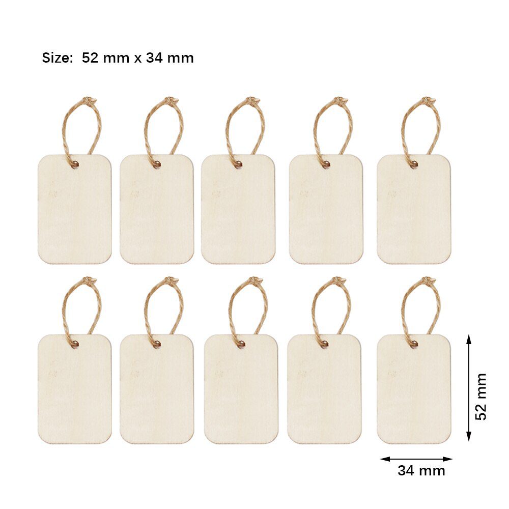 NEW 25/50/100Pcs Natural Wood Chips Blank Label Wooden Hanging Tag Vintage Label Craft Wedding Party DIY Decor Gift Wrap