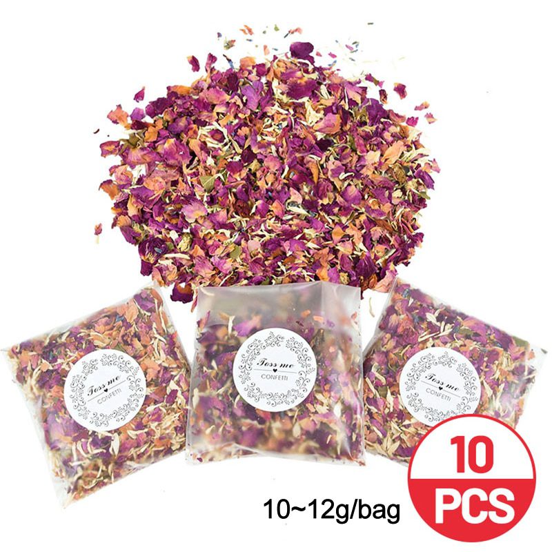 NEW 10Packs Natural Wedding Confetti Dried Flower Rose Petals Pop Bridal Shower Birthday Party Decoration DIY Valentine's Da