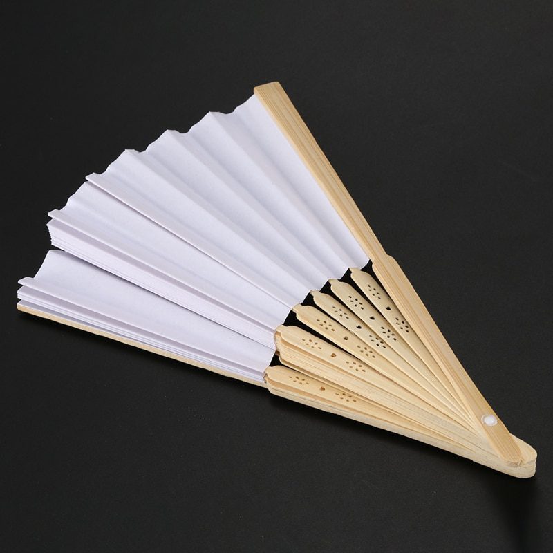 NEW 50 / 30pcs hand-painted foldable paper fan portable party wedding supplies  hand fan gift  decoration personalized wedding f