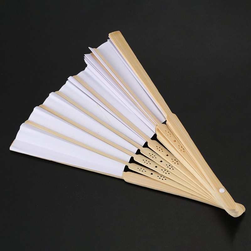 NEW 50 / 30pcs hand-painted foldable paper fan portable party wedding supplies  hand fan gift  decoration personalized wedding f