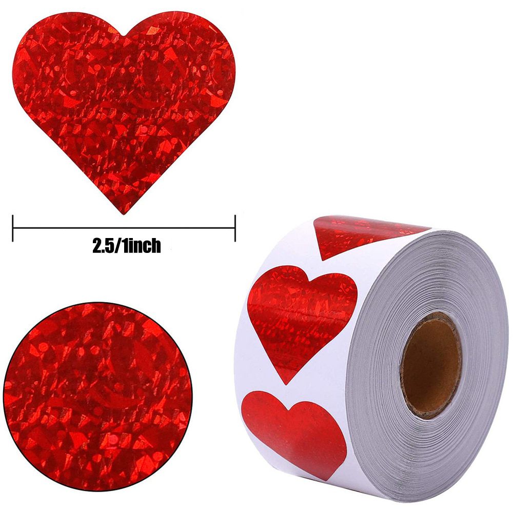 NEW 50-500pcs Red Heart Shape Labels Valentine's Day Paper Packaging Sticker Candy Dragee Bag Gift Box Packing Bag Wedding