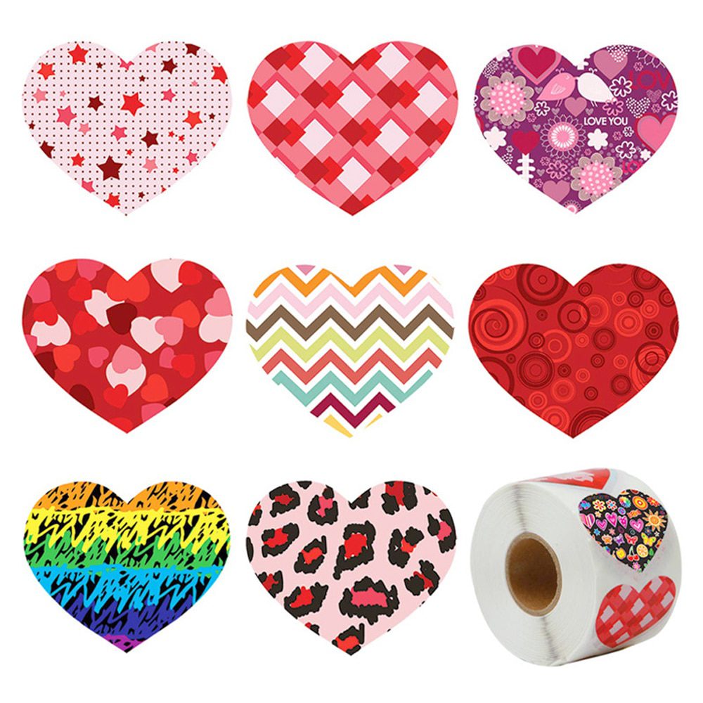 NEW 50-500pcs Red Heart Shape Labels Valentine's Day Paper Packaging Sticker Candy Dragee Bag Gift Box Packing Bag Wedding