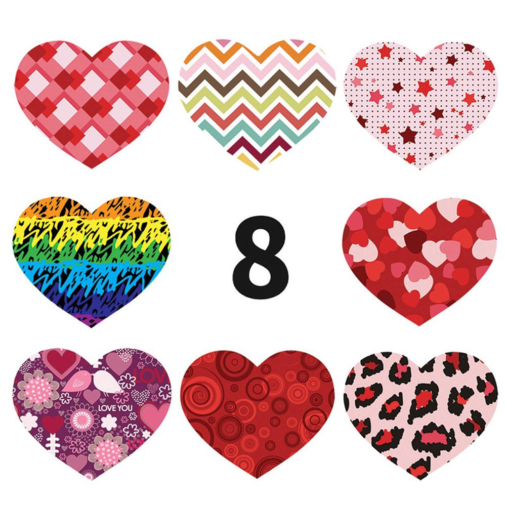 NEW 50-500pcs Red Heart Shape Labels Valentine's Day Paper Packaging Sticker Candy Dragee Bag Gift Box Packing Bag Wedding