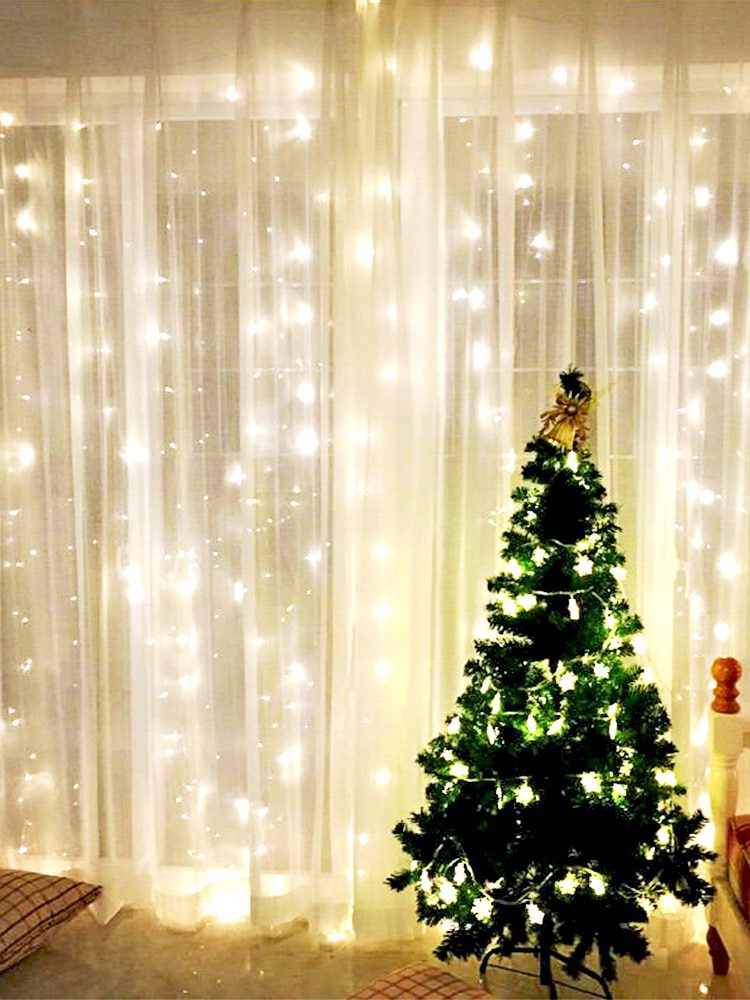 NEW 2022 Curtain Fairy Lights Navidad LED Garland Merry Christmas Pendant Wedding Decoration for Festoon Chambre Gift Drop Ornam