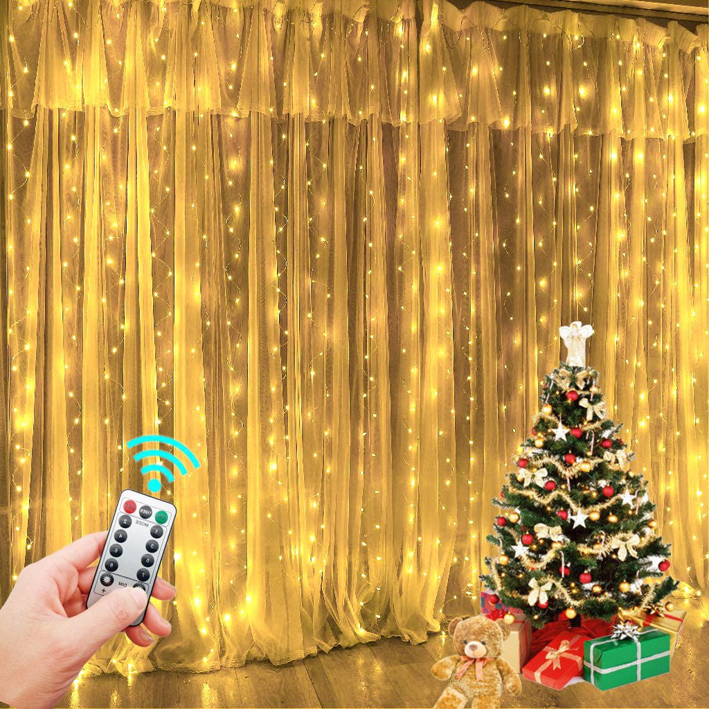 NEW 2022 Curtain Fairy Lights Navidad LED Garland Merry Christmas Pendant Wedding Decoration for Festoon Chambre Gift Drop Ornam