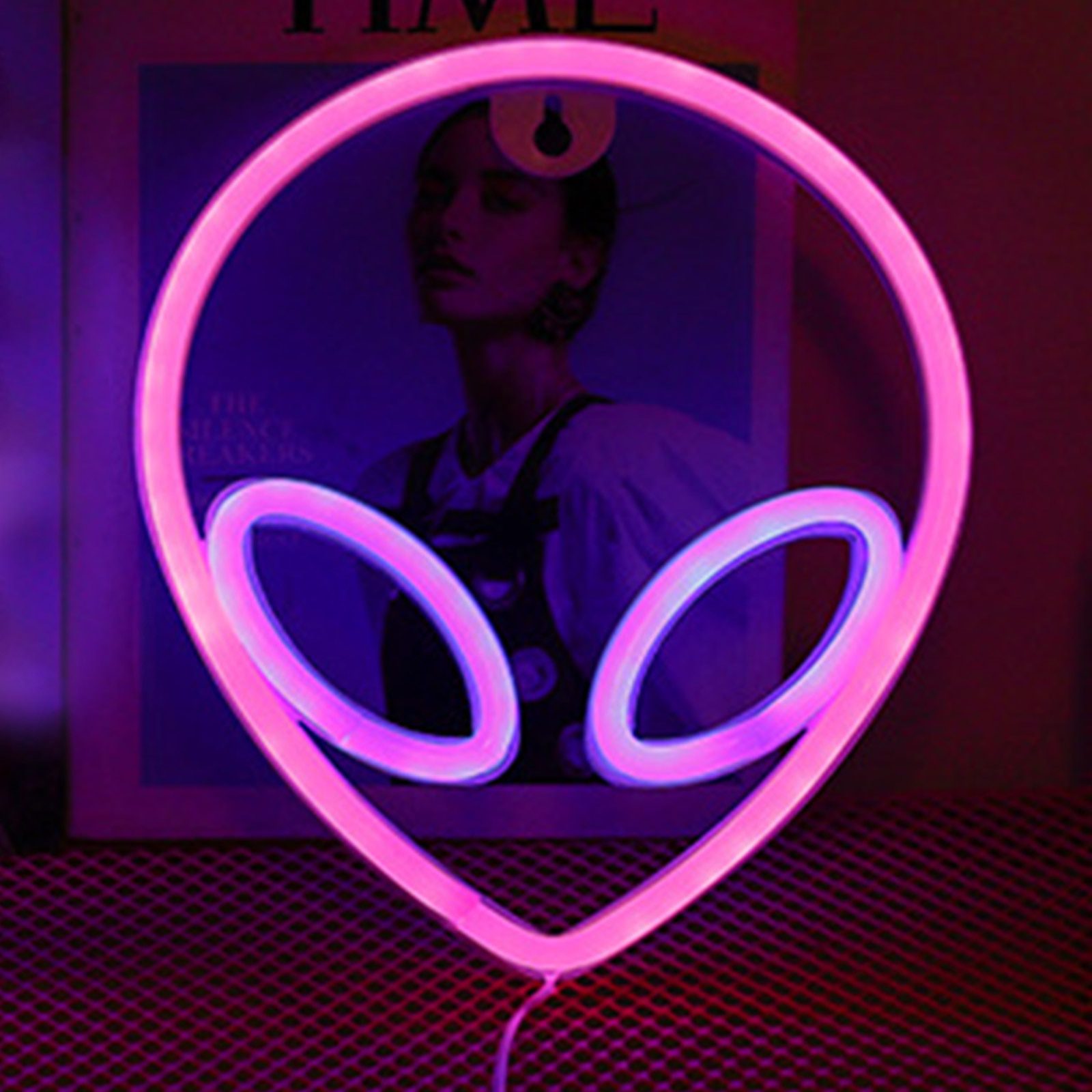 NEW LED Alien Neon Sign Lights Battery or USB Powered Indoor Wall Hanging Art Night Lamp for Kids Bedroom Wedding Party Decorati