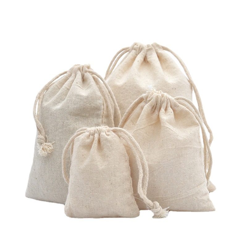 NEW 100 Pcs/Lot Cotton Drawstring Bags for Wedding Christmas Gift DIY Package Small Plain Pouches Home Dustproof Storage Sacks