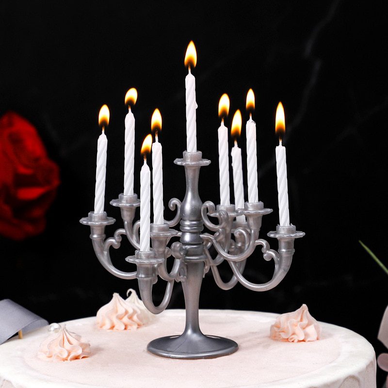 NEW Silver/Gold/Bronze/Black Metal Pillar Candle Holders Candlestick Wedding Decoration Stand Home Decor Candle Lantern