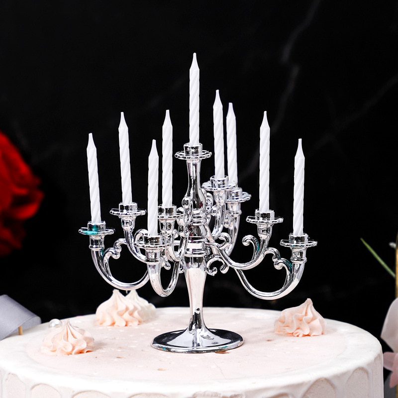 NEW Silver/Gold/Bronze/Black Metal Pillar Candle Holders Candlestick Wedding Decoration Stand Home Decor Candle Lantern