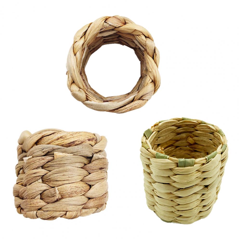 NEW Reusable Natural Material Straw Rope Woven Napkin Holder Water Hyacinth Grass Napkin Buckle Napkin Ring Wedding Table Decor