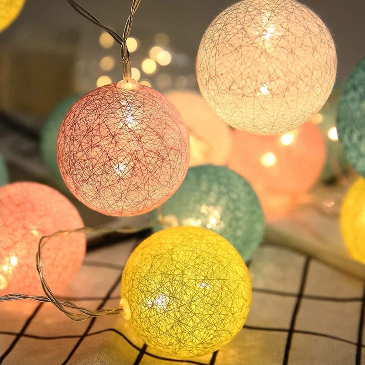 NEW 20 Cotton Fairy Lights Plug in Battery Window Curtain String Light Wedding Party Home Garden Outdoor Indoor Wall Decorations