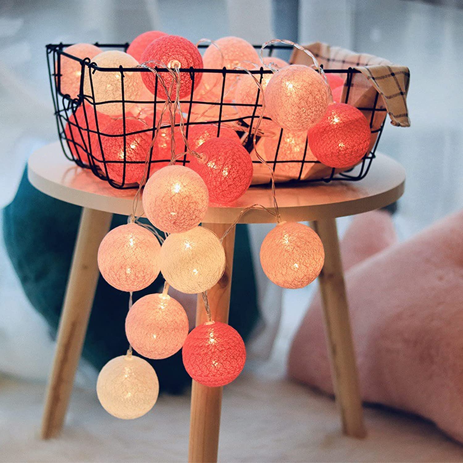 NEW 20 Cotton Fairy Lights Plug in Battery Window Curtain String Light Wedding Party Home Garden Outdoor Indoor Wall Decorations