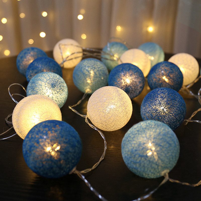 NEW 2.2M 20 LED Cotton Ball Garland Lights String Christmas Xmas Outdoor Holiday Wedding Party Baby Bed Fairy Lights Decorations