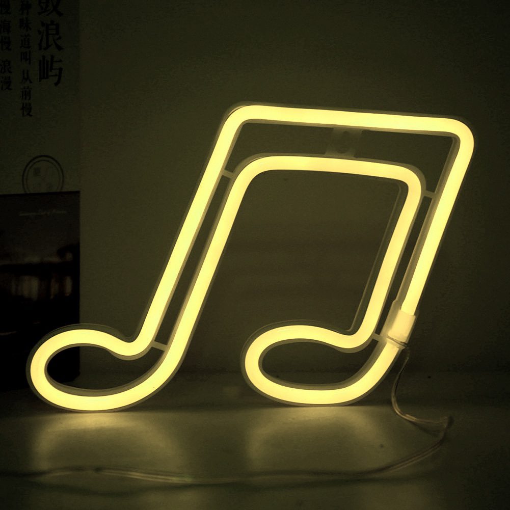 NEW LED Neon Night Light Sign Wall Art Rainbow Hanging Night Lamp Music for Xmas Birthday Wedding Home Party Holiday Decor Gift