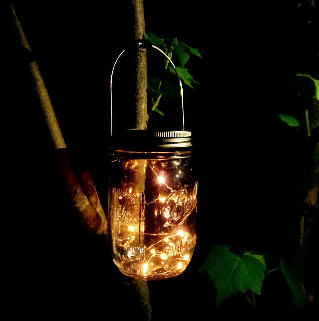 NEW 2m 20 Leds Solar Jar Lid String Lights Fairy Firefly Lampshade Garden Christmas Lights Garden Home Outdoor Wedding Decoratio