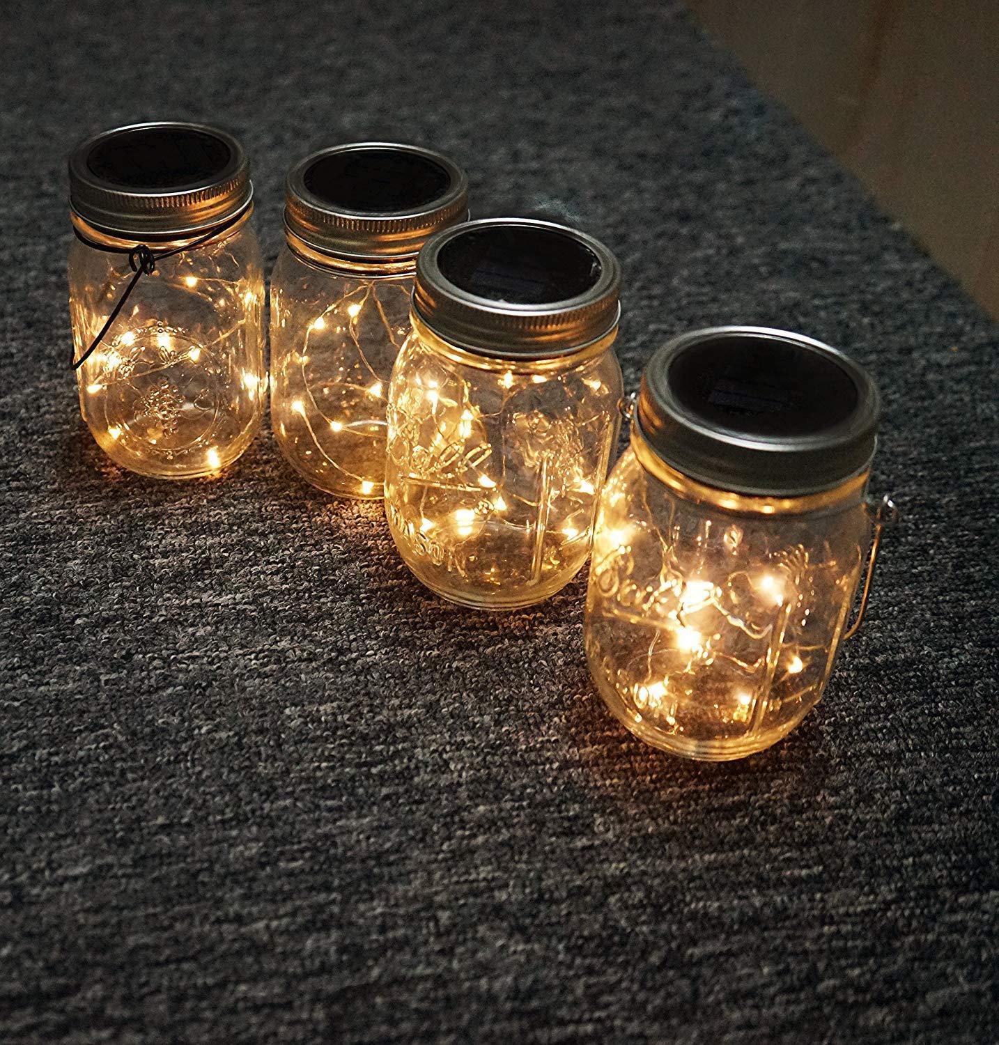 NEW 2m 20 Leds Solar Jar Lid String Lights Fairy Firefly Lampshade Garden Christmas Lights Garden Home Outdoor Wedding Decoratio