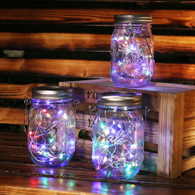 NEW 2m 20 Leds Solar Jar Lid String Lights Fairy Firefly Lampshade Garden Christmas Lights Garden Home Outdoor Wedding Decoratio