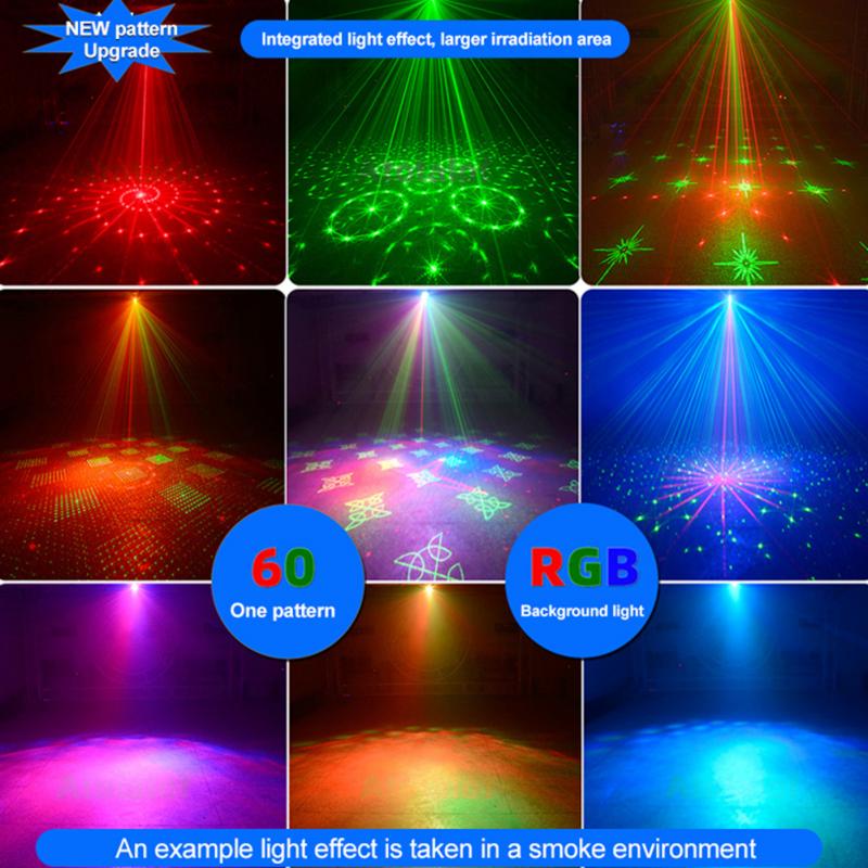 NEW Mini RGB Disco Light DJ LED Laser Stage Projector Red Blue Green Lamp USB Rechargeable Wedding Birthday Party DJ Lamp