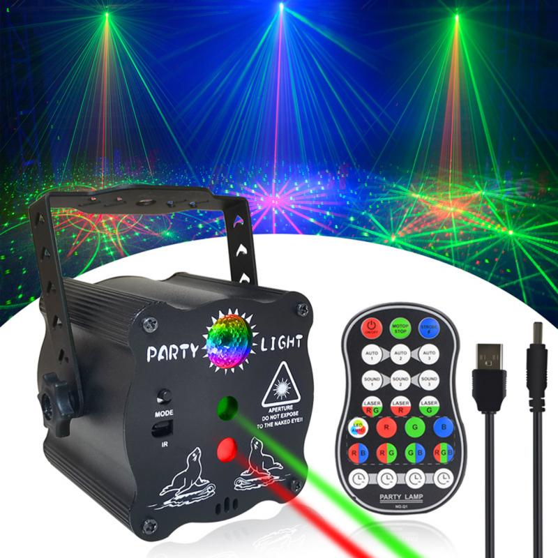 NEW Mini RGB Disco Light DJ LED Laser Stage Projector Red Blue Green Lamp USB Rechargeable Wedding Birthday Party DJ Lamp