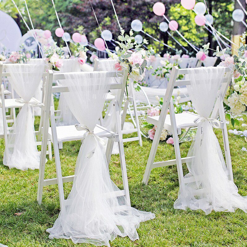 NEW 10m Wedding Decoration Tulle Roll Crystal Organza Sheer Fabric For Birthday Party Backdrop Wedding Chair Sashes Decor Yarn