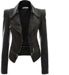 Faux Leather Jacket COOL Ladies Motorcycle Coat - Image 6