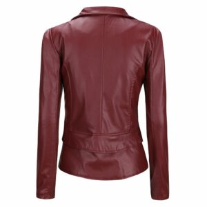 Faux Leather Jacket COOL Ladies Motorcycle Coat - Image 5