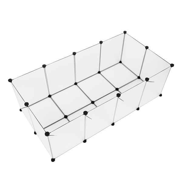 Pet Pen with Bottom Fence Cage, 20 Pieces Plastic 35*45 White Suitable for Small Animals Guinea Pig, Hamster, Rabbit