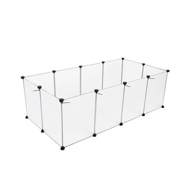 Pet Pen with Bottom Fence Cage, 20 Pieces Plastic 35*45 White Suitable for Small Animals Guinea Pig, Hamster, Rabbit