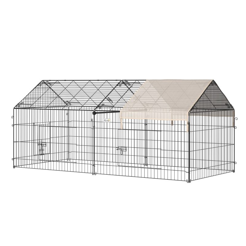 Outdoor 87 Inch Small Animal Cage Dog House Rabbit Cage Pet Fence Play Fence Running Belt Running