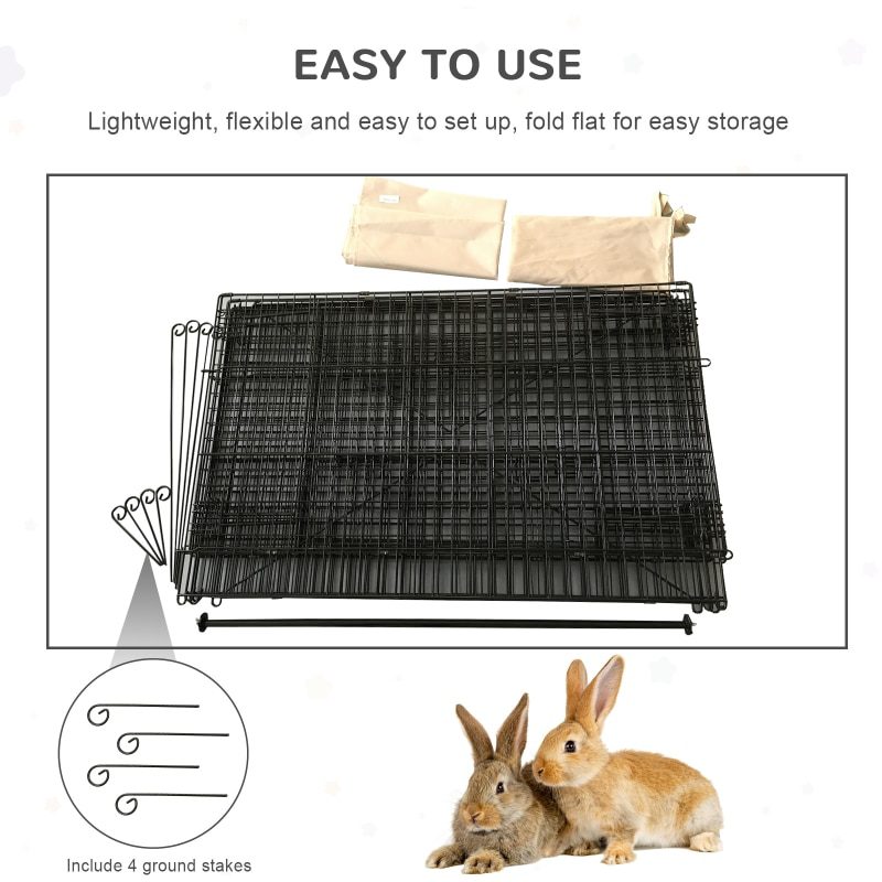 Outdoor 87 Inch Small Animal Cage Dog House Rabbit Cage Pet Fence Play Fence Running Belt Running