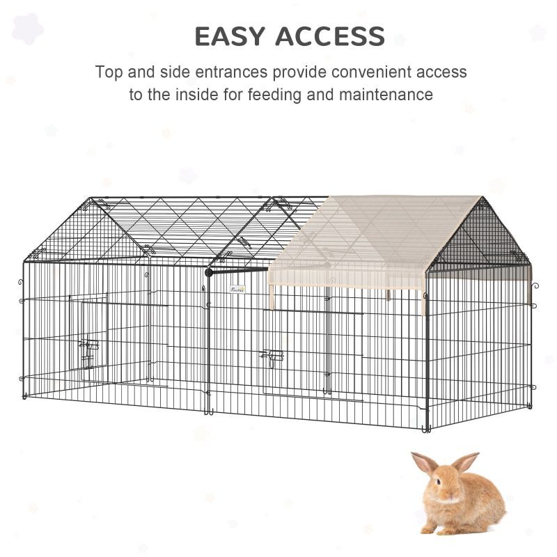 Outdoor 87 Inch Small Animal Cage Dog House Rabbit Cage Pet Fence Play Fence Running Belt Running