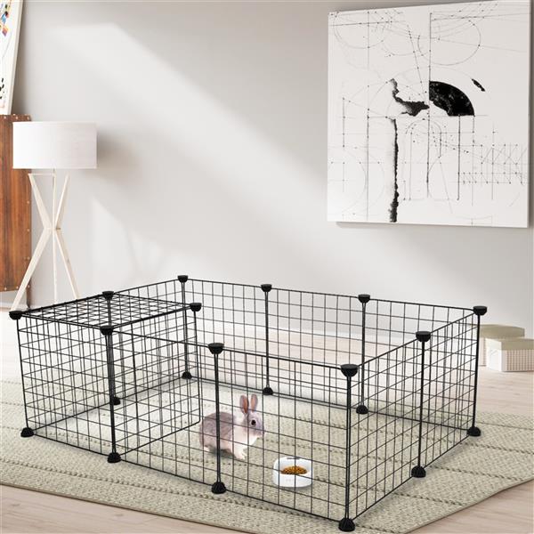 Pet Playpen, Small Animal Cage Indoor Portable Metal Wire Yard Fence for Small Animals, Guinea Pigs, Rabbits Kennel Crate Fence