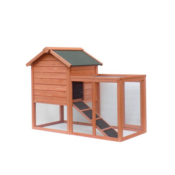 Wooden Chicken Coops Cages Poultry Pet Hutch House Large Two Tiers w/ Egg Box Run Rabbit Hutch Enclosure Garden Backyard Cage