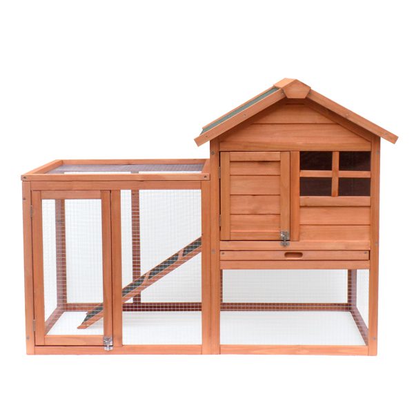 Wooden Chicken Coops Cages Poultry Pet Hutch House Large Two Tiers w/ Egg Box Run Rabbit Hutch Enclosure Garden Backyard Cage