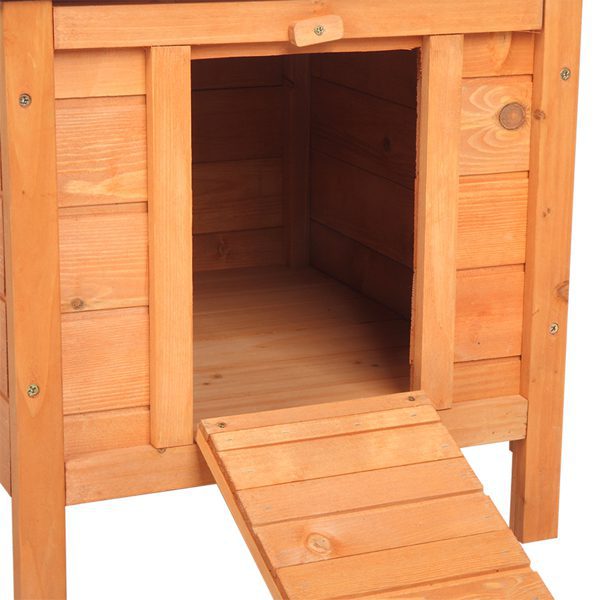 20" Wooden Waterproof Rabbit Hutch Pet Bunny Small Animal House Habitat Natural Wood Color