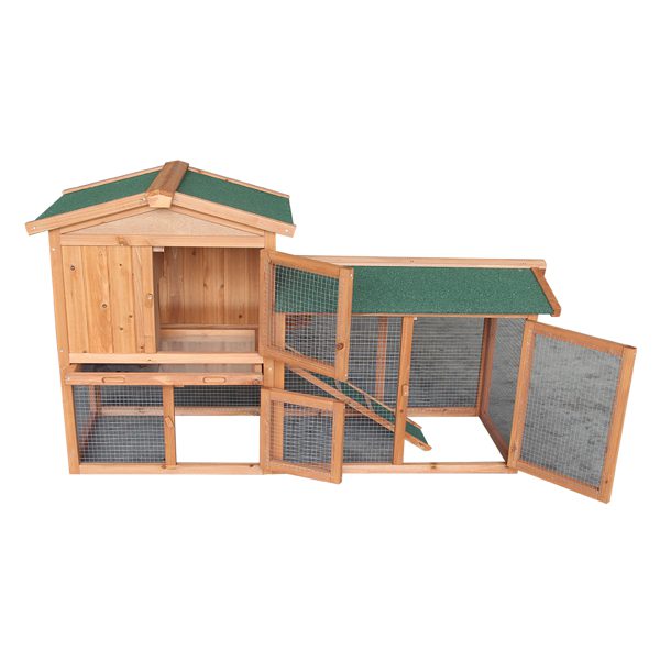 61" Wooden Chicken Coop Hen House Rabbit Wood Hutch Poultry Cage Habitat Rabbit Cage