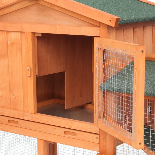 61" Wooden Chicken Coop Hen House Rabbit Wood Hutch Poultry Cage Habitat Rabbit Cage