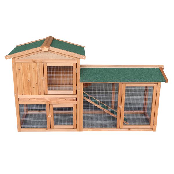 61" Wooden Chicken Coop Hen House Rabbit Wood Hutch Poultry Cage Habitat Rabbit Cage