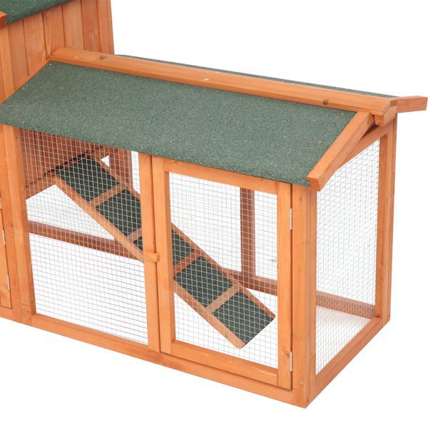 61" Wooden Chicken Coop Hen House Rabbit Wood Hutch Poultry Cage Habitat Rabbit Cage