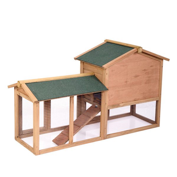 61" Wooden Chicken Coop Hen House Rabbit Wood Hutch Poultry Cage Habitat Rabbit Cage