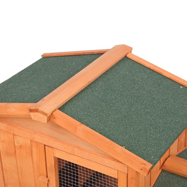 61" Wooden Chicken Coop Hen House Rabbit Wood Hutch Poultry Cage Habitat Rabbit Cage