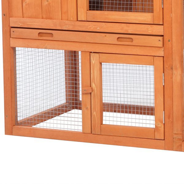 61" Wooden Chicken Coop Hen House Rabbit Wood Hutch Poultry Cage Habitat Rabbit Cage