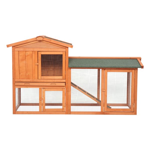 61" Wooden Chicken Coop Hen House Rabbit Wood Hutch Poultry Cage Habitat Rabbit Cage