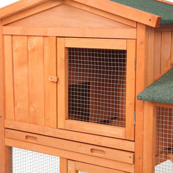 61" Wooden Chicken Coop Hen House Rabbit Wood Hutch Poultry Cage Habitat Rabbit Cage