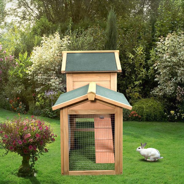 61" Wooden Chicken Coop Hen House Rabbit Wood Hutch Poultry Cage Habitat Rabbit Cage