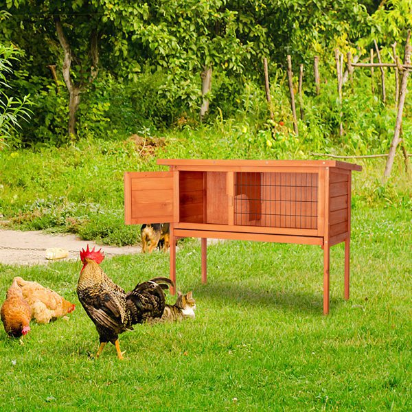 36" Chicken and Rabbit Cage Single Deck Waterproof Wooden Chicken Coop Hen House Pet Animal Poultry Cage Rabbit Hutch Natura