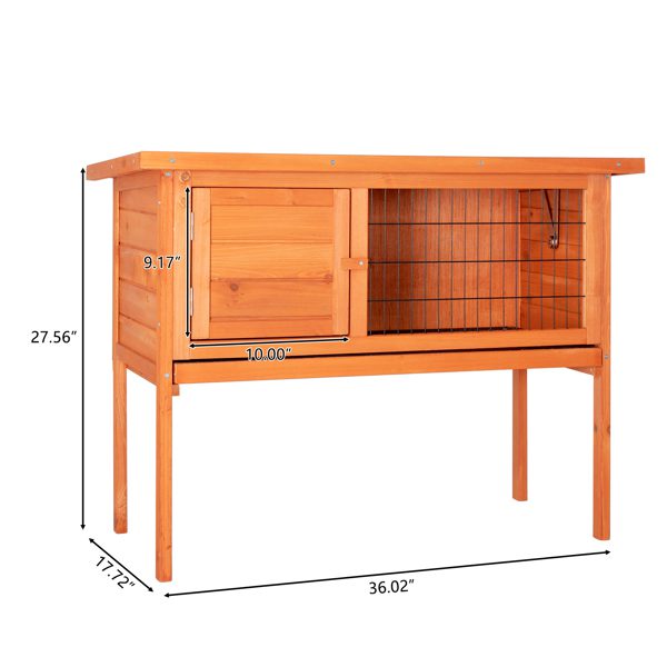 36" Chicken and Rabbit Cage Single Deck Waterproof Wooden Chicken Coop Hen House Pet Animal Poultry Cage Rabbit Hutch Natura