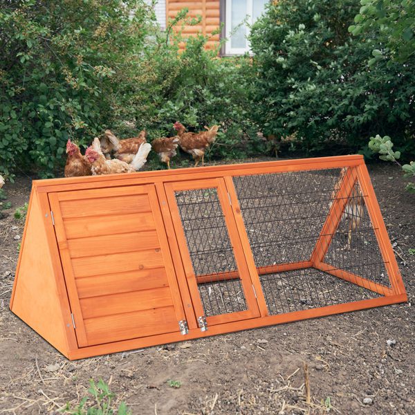 50" Wooden Rabbit Guinea Pig Hutch Wooden Rabbit Guinea Pig House Wooden Triangle Pet House (50.4 x 23.6 x 19.7)"