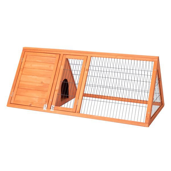 50" Wooden Rabbit Guinea Pig Hutch Wooden Rabbit Guinea Pig House Wooden Triangle Pet House (50.4 x 23.6 x 19.7)"