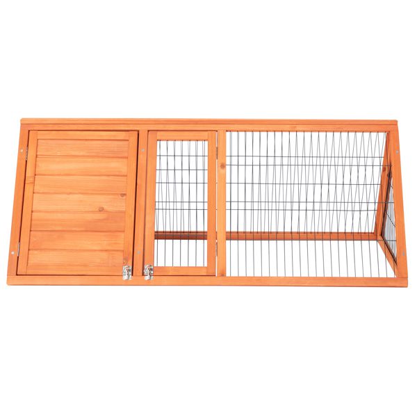 50" Wooden Rabbit Guinea Pig Hutch Wooden Rabbit Guinea Pig House Wooden Triangle Pet House (50.4 x 23.6 x 19.7)"